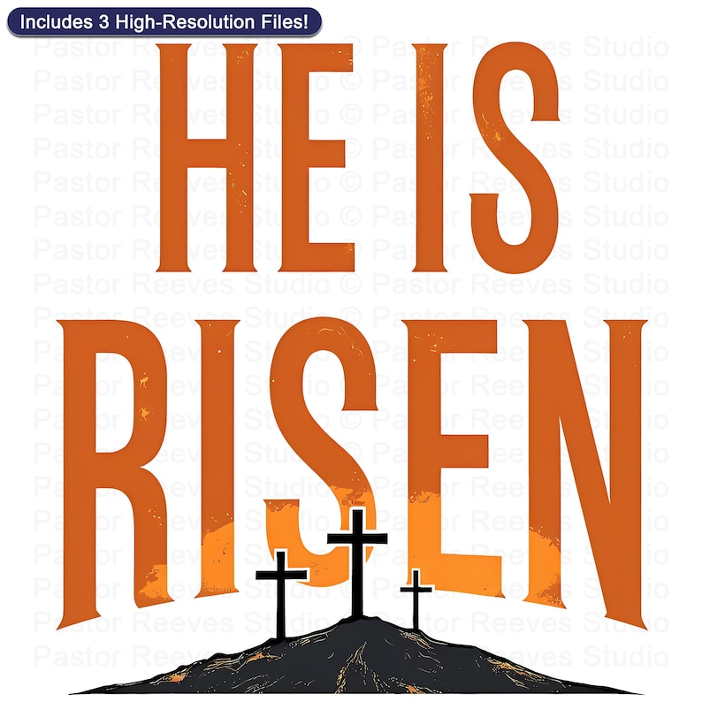 He Is Risen Three Crosses Printable - Easter Resurrection Wall Art | Christian Easter Print On Demand