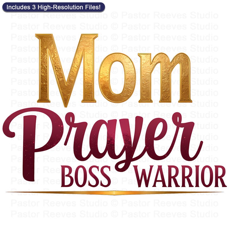 Mom Prayer Boss Warrior Shirt Design - Christian Mom Printable | Mother's Day Faith Wall Art | POD Download