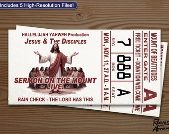 Bergpredigt | Vintage Ticket Poster | Christliche Schriftkunst (Digitaler Download)