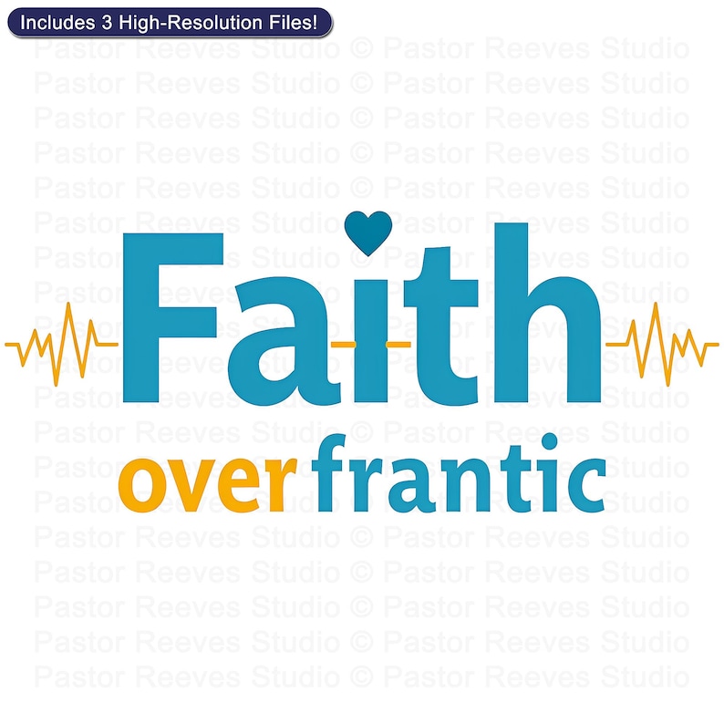 Faith Over Frantic - Print On Demand (POD) | Christian Artwork | Printable Shirt Design | Faith Wall Art (Digital Download)
