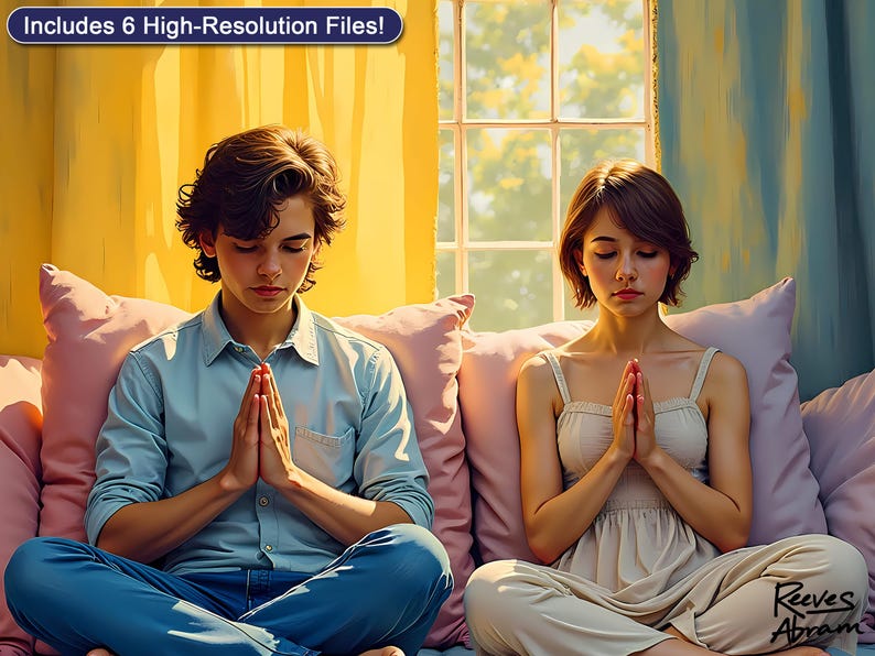 Couple Praying | Digital Download | Christian Wall Art | Faith Decor