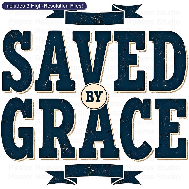 Saved By Grace - Print On Demand (POD) | Christian Artwork | Printable Shirt Design | Faith Wall Art (Digital Download)