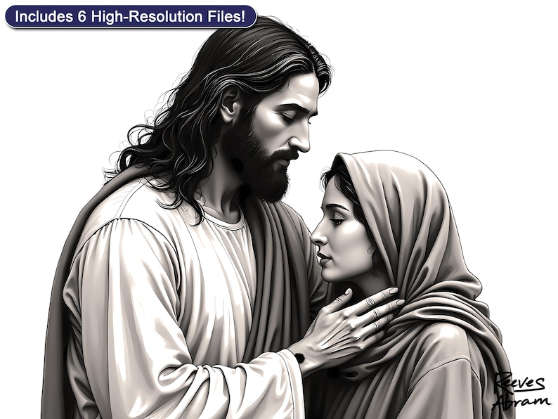 Jesus and Mary Magdalene Resurrection Printable - Easter Morning Wall Art | Christian Scripture Decor