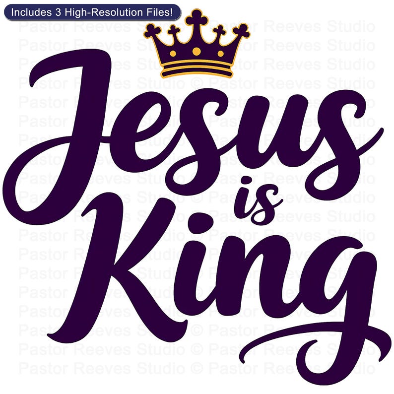 Jesus Is King, Crown - Print On Demand (POD) | Christian Artwork | Printable Shirt Design | Faith Wall Art (Digital Download)