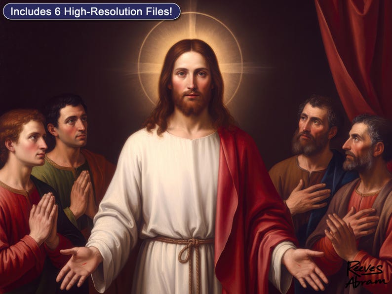 Risen Christ Among His Disciples Printable - Easter Resurrection Wall Art | Christian Faith Decor Digital Download