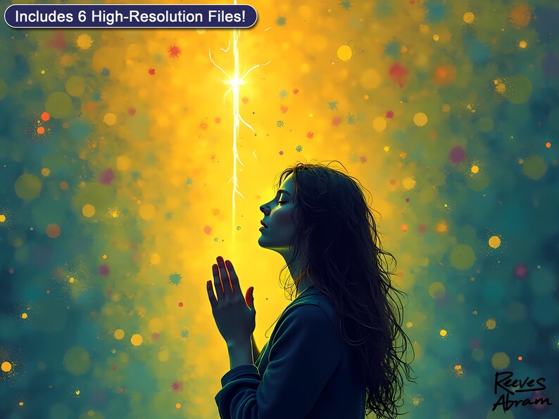 Woman in Prayer Illustration | Christian Wall Art | Faith Home Decor (Digital Download)