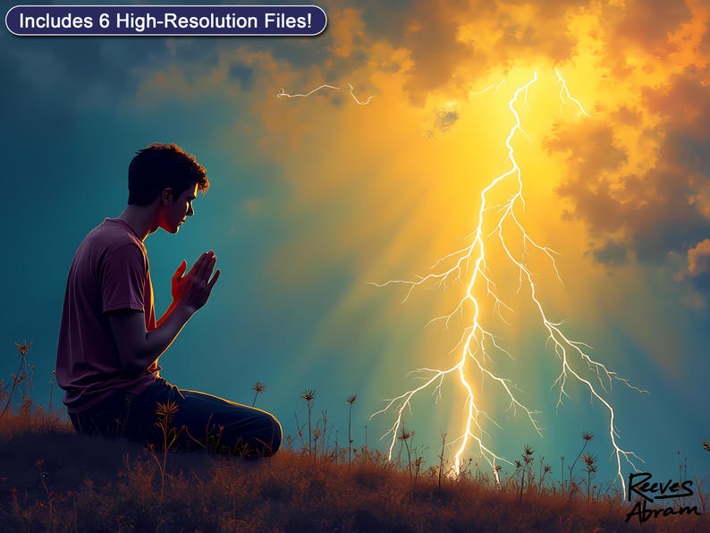 Prayer Lightning | Christian Wall Art | Faith Decor (Digital Download)