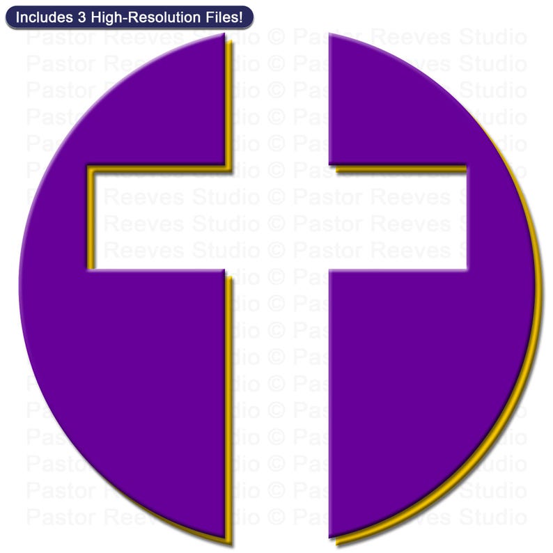 Minimalist Cross Circle Printable - Purple and Gold Cross Wall Art | Modern Christian Decor