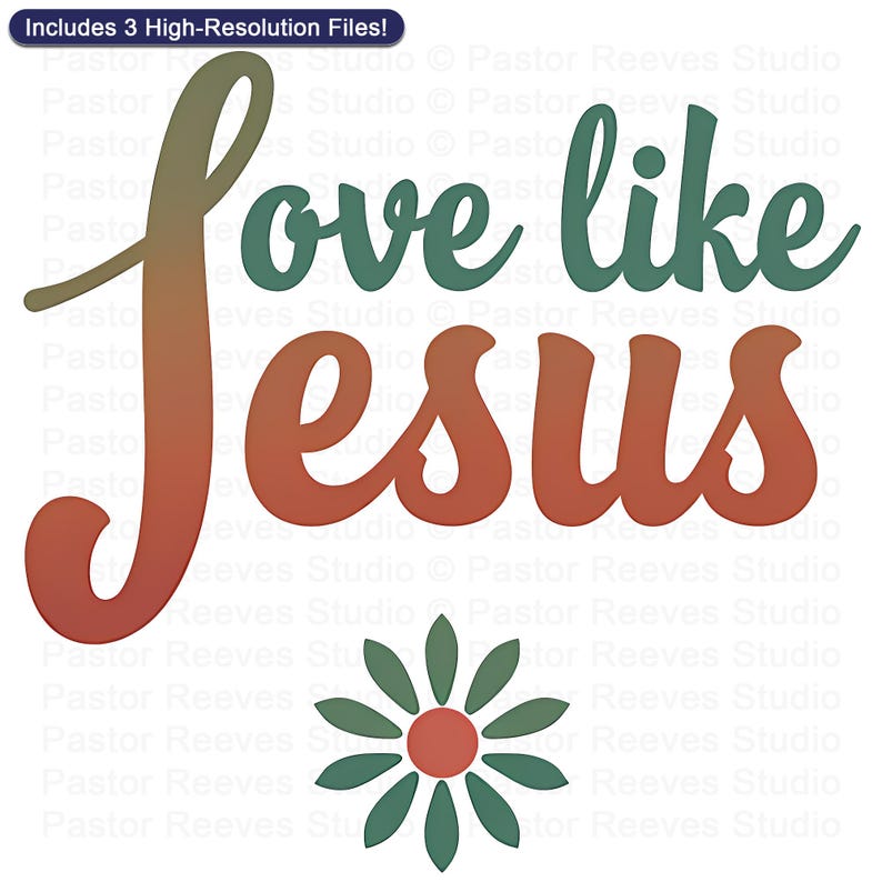 Love Like Jesus Christian Shirt Design | Retro Christian Printable | Faith Wall Art Download | Christian Gift | POD Shirt Graphic