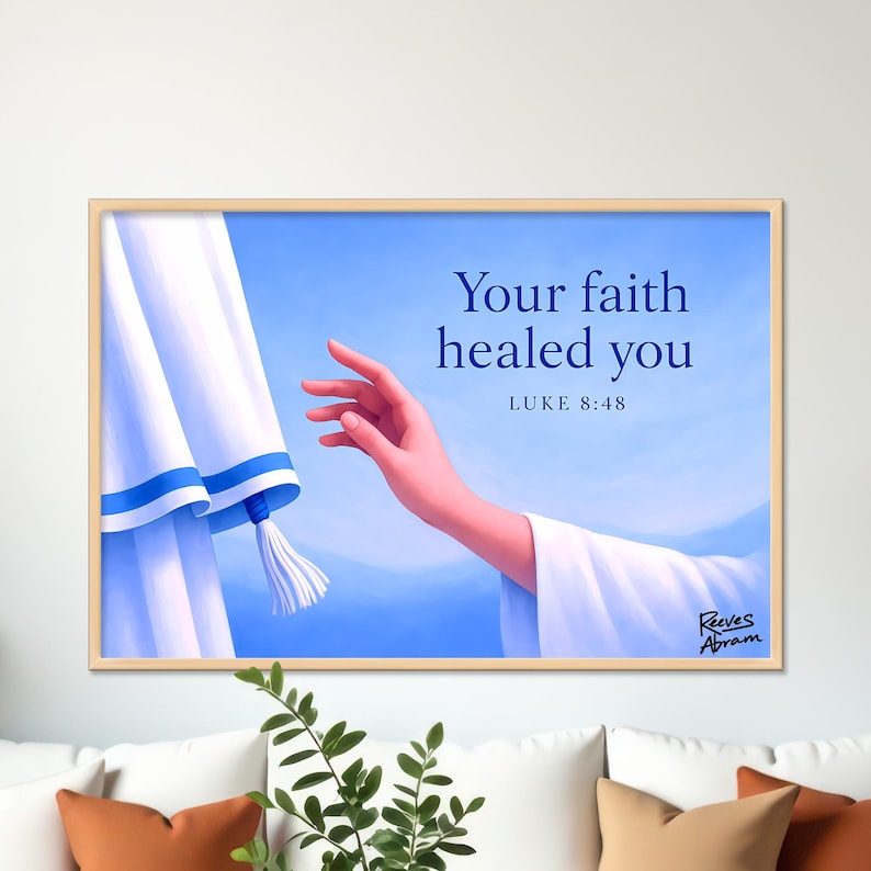 Faith Healed You Canvas Print – Luke 8:48 Christian Wall Art