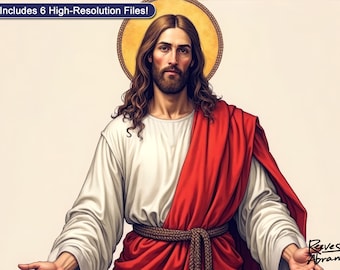 Begrüßung Jesus mit offenen Armen Porträt | Digitaler Download | Christliche Wandkunst | Renaissance inspiriert | Heiliges Christus Bild | Glaube Dekor