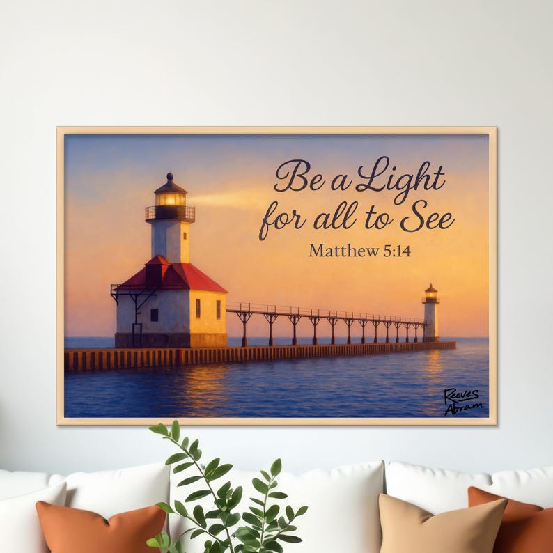 Be a Light - Matthew 5:14 | 36 x 24 Canvas (Horizontal) | Christian Wall Art | Inspirational Scripture