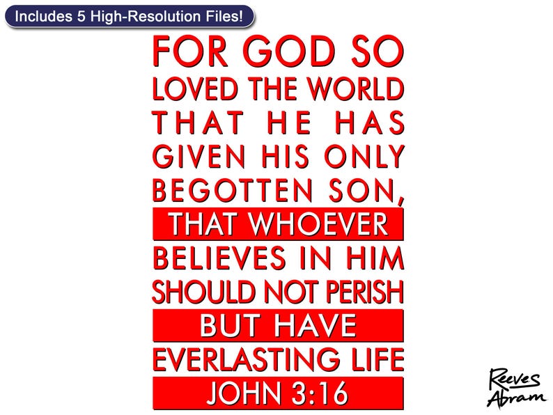 John 3:16 Christian Wall Art – Bold Scripture Print (Digital Download)