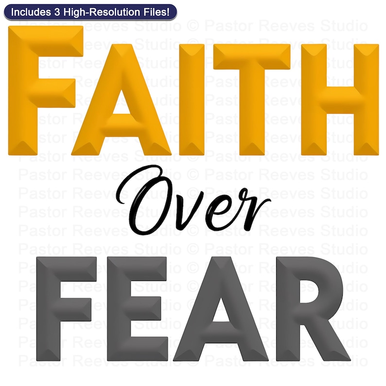 Faith Over Fear - Print On Demand (POD) | Christian Artwork | Printable Shirt Design | Faith Wall Art (Digital Download)