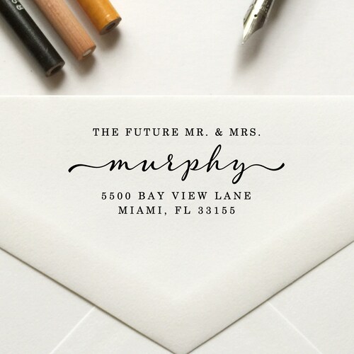 The Future Mr and Mrs Stamp Return Address Stamp Custom - Etsy