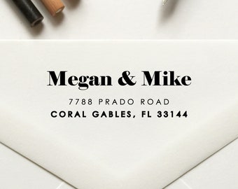 Couples Stamp, Return Address Stamp, Custom Stamp, Personalized Stamp, Self Inking Stamp, Rubber Stamp, Family Stamp, Housewarming - No. 144