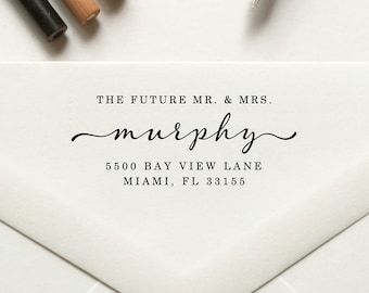 The Future Mr and Mrs Custom Stamp | Save the Date Stamp | Return Address Stamp | Rubber or Self-Inking Stamp | Personalized | Stamp - No 96