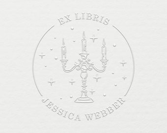 Custom Book Embosser, Gothic Candelabra Embosser, Ex Libris Embosser, Personalized Library Stamp, From the Library of Embosser, 1.5" - E17