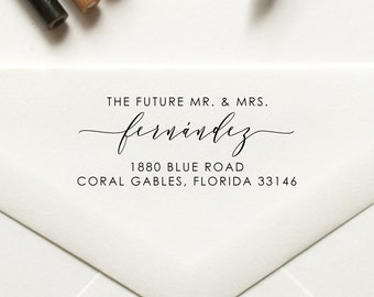 The Future Mr and Mrs Stamp, Return Address Stamp, Custom Stamp, Personalized, Self Inking Stamp, Rubber Stamp, Save the Date Stamp - No 118