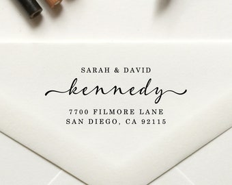 Personalized Couples Stamp | Custom Return Address Stamper | Rubber or Self-Inking | Save the Date | Housewarming Gift - 89