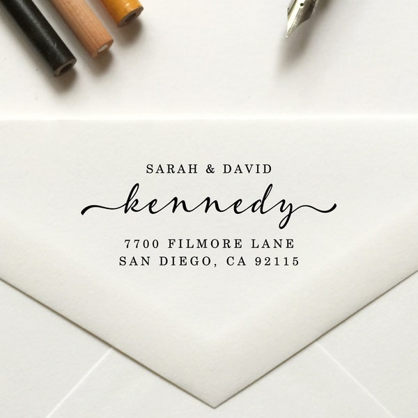 Personalized Couples Stamp | Custom Return Address Stamper | Rubber or Self-Inking | Save the Date | Housewarming Gift - 89