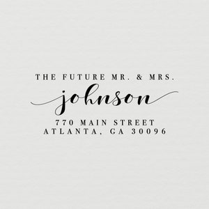 The Future Mr and Mrs Stamp, Return Address Stamp, Self Inking Stamp, Rubber Stamp, Save the Date Stamp, 1 x 2.5 inches No 121 image 2