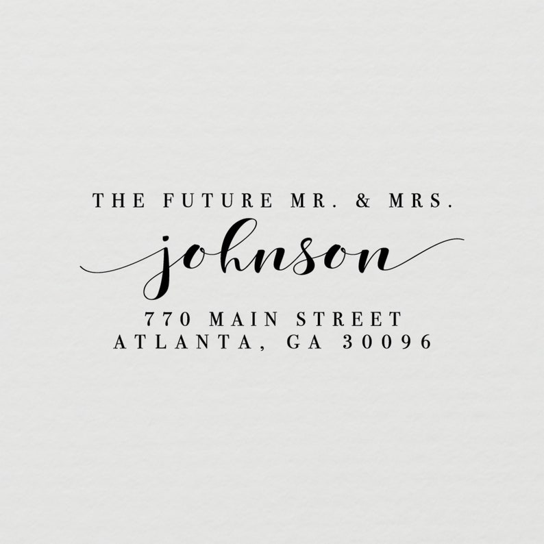 The Future Mr and Mrs Stamp, Return Address Stamp, Self Inking Stamp, Rubber Stamp, Save the Date Stamp, 1 x 2.5 inches No 121 image 2