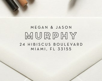 Couples Stamp, Return Address Stamp, Custom Stamp, Personalized Stamp, Self Inking Stamp, Rubber Stamp, Family Stamp, Housewarming - No. 151