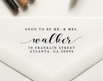 Soon to Be Mr and Mrs Stamp, Return Address Stamp, Custom Stamp, Personalized, Self Inking Stamp, Rubber Stamp, Save the Date Stamp  No. 145