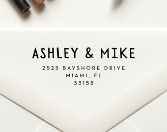 Couples Stamp, Return Address Stamp, Custom Stamp, Personalized Stamp, Self Inking Stamp, Rubber Stamp, Family Stamp, Housewarming - No. 61