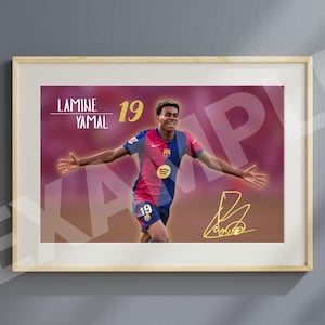Lamine Yamal Digital Poster - Barcelona - Wall Art - Spain Football Print - Teen Bedroom Decor