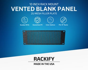 2U Vented Blank Panel | 10 Inch Rack Mount | Mesh Filler Plate