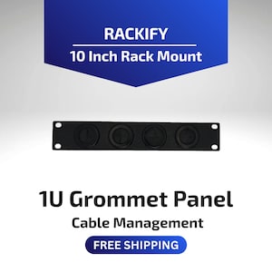 1U Grommet Cable Panel | 10 Inch Rack Mount | DeskPi RackMate Compatible | Cable Management