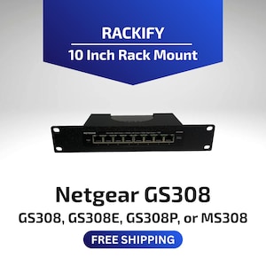 Netgear GS308 GS308E | 10 inch rekmontage | DeskPi RackMate-compatibel | Schakelaar: