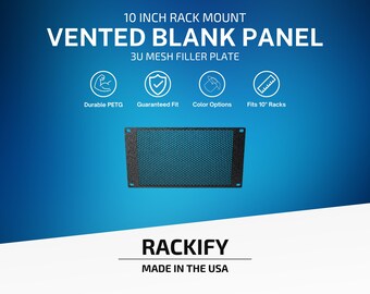 3U Vented Blank Panel | 10 Inch Rack Mount | Mesh Filler Plate | DeskPi Rackmate | Homelab PETG