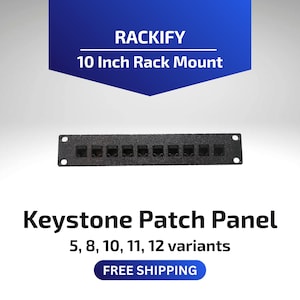 Keystone Patch Panel | 10-Zoll-Rackhalterung | DeskPi RackMate kompatibel | Bis zu 12 Jacks
