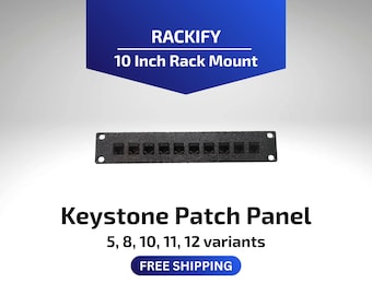 Keystone Patch Panel | 10-Zoll-Rackhalterung | DeskPi RackMate kompatibel | Bis zu 12 Jacks