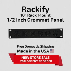 1/2 Inch Grommet Panel - 10” Rack Mount