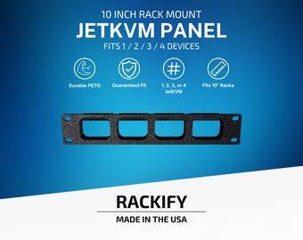 JetKVM Rack Mount Panel | 10 Inch Rack, Fits 1-4 Devices (3D Printed PETG)
