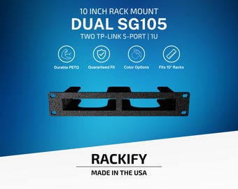 Dual TP-Link SG105 1U Rack Mount | 10" Switches Side-by-Side (3D Printed PETG)