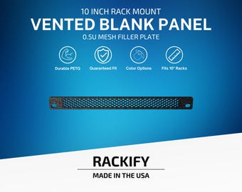 0.5U Vented Blank Panel | 10 Inch Rack Mount | Half U Mesh Filler | DeskPi Rackmate | Homelab PETG