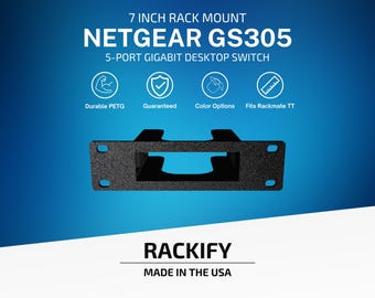 Netgear GS305 Rack Mount | Rackmate TT 7 Inch Rack | 5 Port Switch Shelf | 3D Printed PETG Homelab