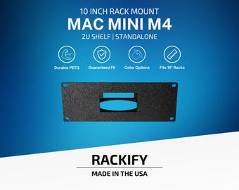 Mac mini M4 / M4 Pro 2U Rack Mount | 3D Printed PETG Shelf (DeskPi Compatible)