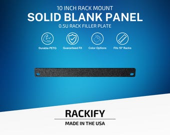 0.5U Solid Blank Panel | 10 Inch Rack Mount | Half U Filler Plate | DeskPi Rackmate | Homelab PETG