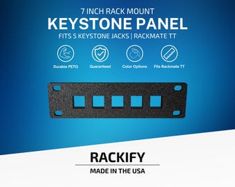 Keystone Patch Panel | Rackmate TT 7 Inch Rack | Fits 5 Keystone Jacks | 3D Printed PETG Homelab