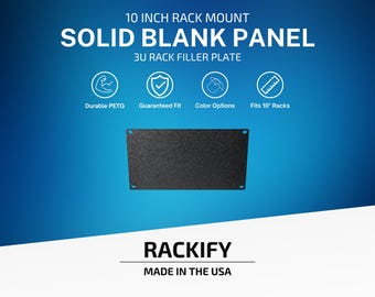 3U Solid Blank Panel | 10 Inch Rack Mount | Rack Filler Plate | DeskPi Rackmate | Homelab PETG