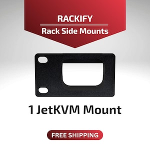 Un JetKVM / Montaje en rack lateral / Accesorio para laboratorio doméstico