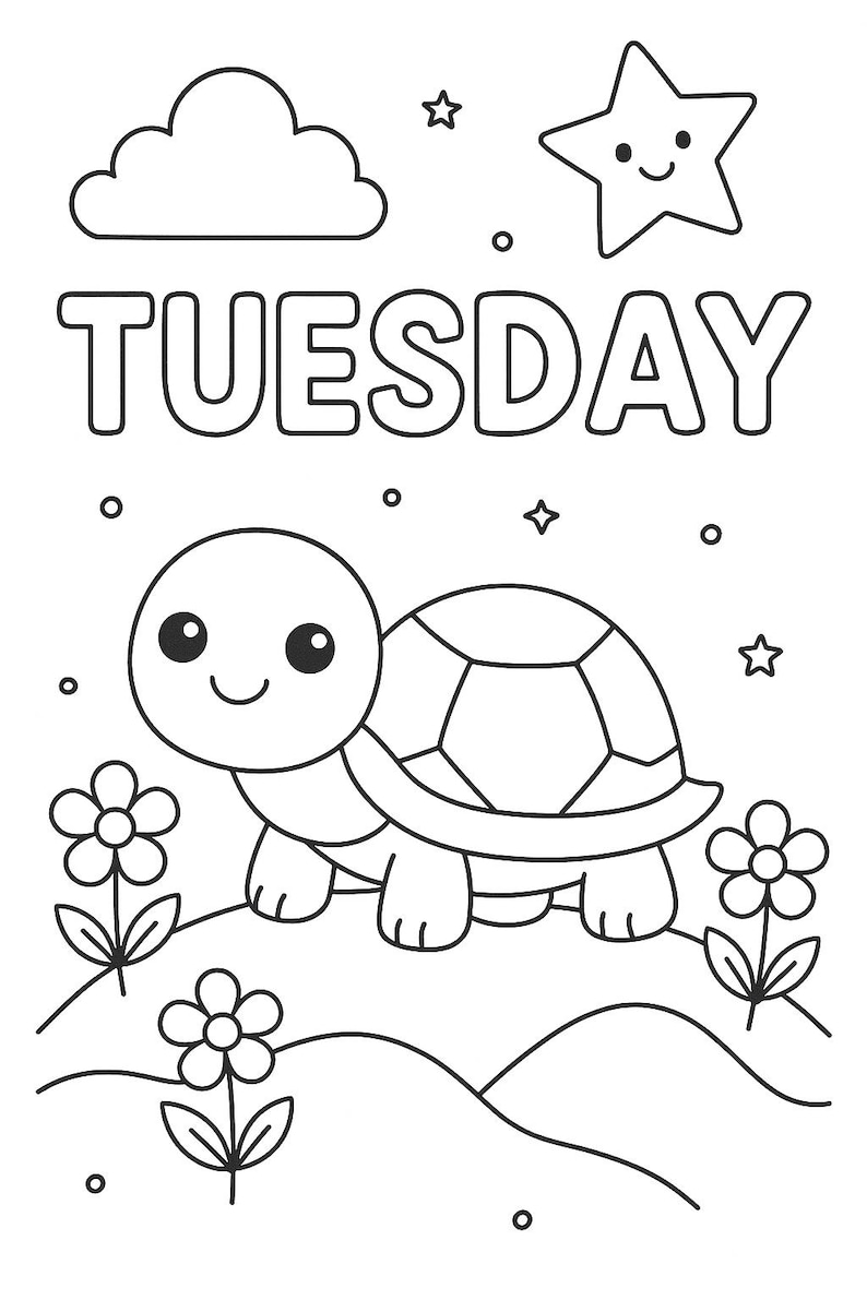 Weekdayto Color Days of the Week Coloring Pages – Preschool Learning (digital Download ...