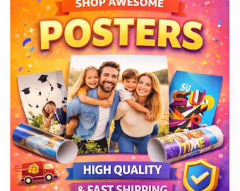 Impresión de póster mate personalizado / Cargue su foto, arte o logotipo