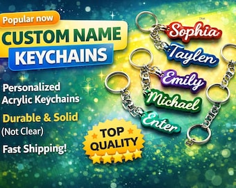Llaveros Acrílicos Personalizados / LLAVEROS PERSONALIZADOS / (¡Cadena incluida!)